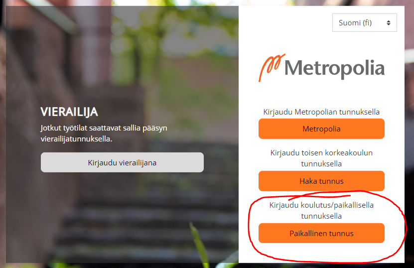 Koulutustunnus (Moodle-tunnuksen luonti ulkopuoliselle) - Tietohallinto -  Metropolia Confluence