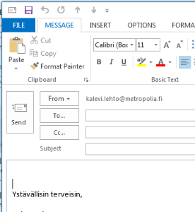 Tietohallinto > Lähettäjän vaihtaminen uutta viestiä kirjoittaessa > 01 From.PNG